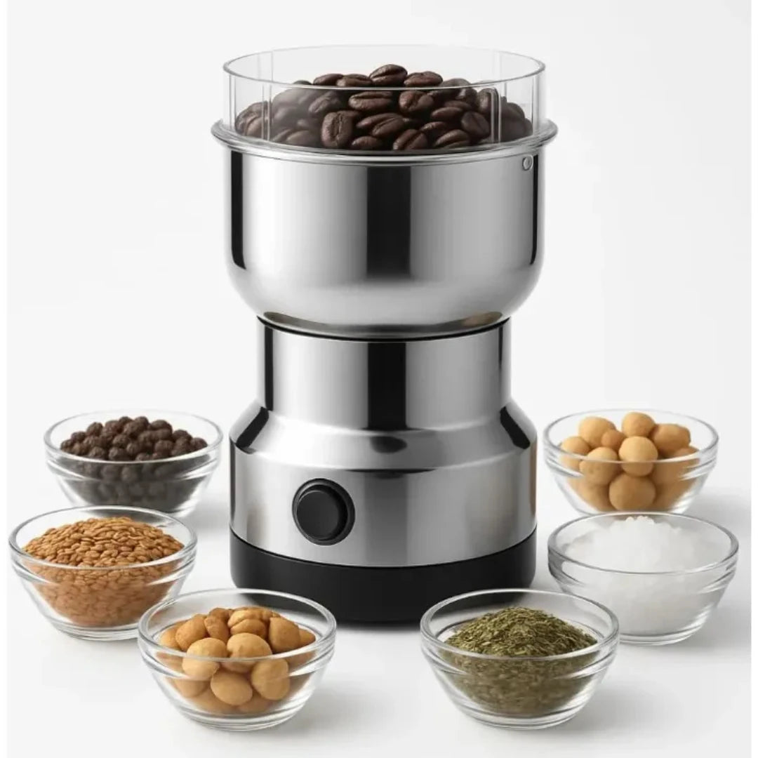 Dona Lili CoffeeGrind™ – Moedor Elétrico de Café e Especiarias em Aço Inox