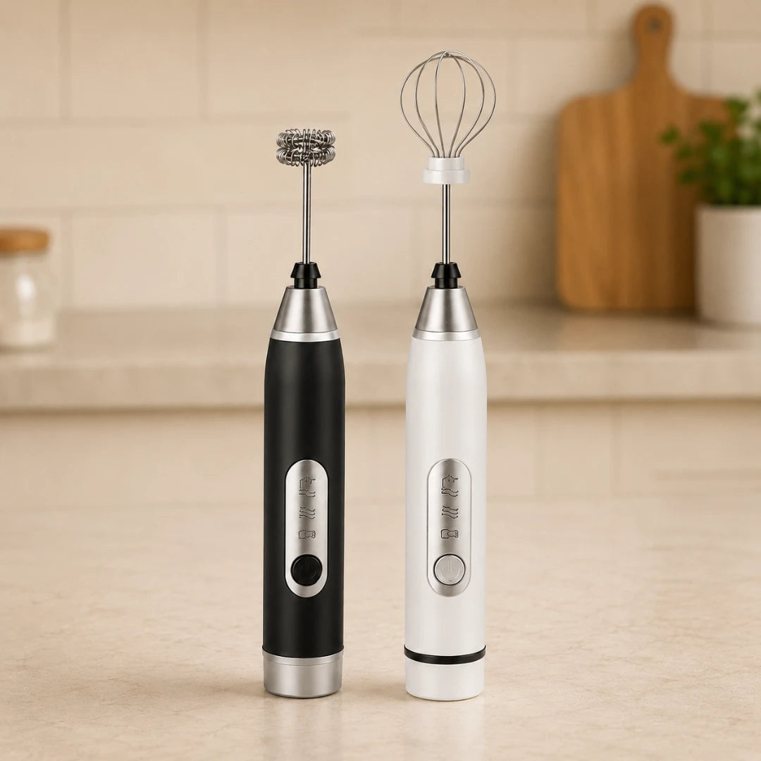 CremaMix™ | Mini Mixer Elétrico Recarregável para Cappuccino, Café e Shakes | Frete Grátis