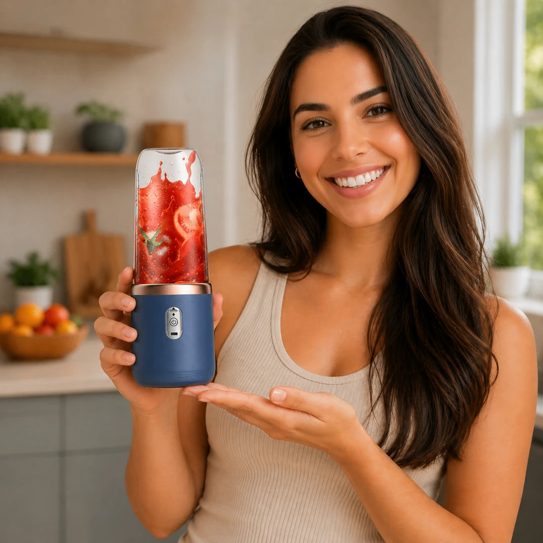 Liquidificador Portátil Elétrico com 6 Lâminas — Garrafa Multifuncional