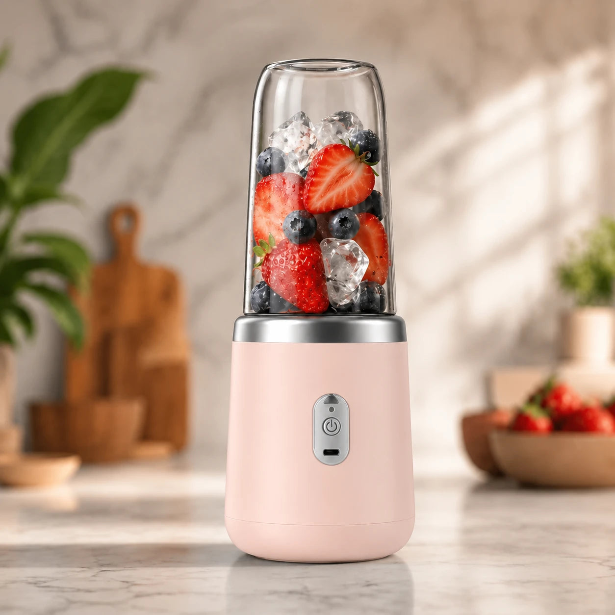 Liquidificador Portátil Elétrico com 6 Lâminas — Garrafa Multifuncional