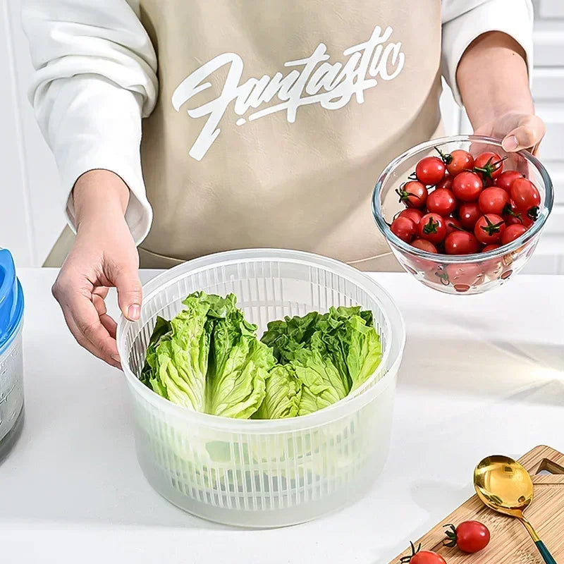 Vegetables Salad Spinner Lettuce Leaf Vegetable Dehydrator Greens Washer Dryer Drainer Crisper Strainer For Washing Drying Leafy