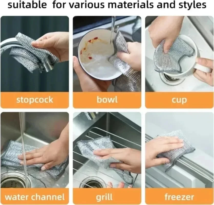 Pano de Limpeza Malha Metálica Multiuso – Kits com até 20 unidades