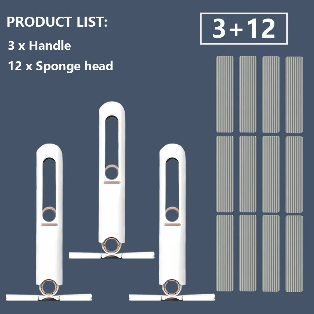 Mini Mop com Espremedor Automático - Kit para Limpeza de Cozinha, Banheiro e Carro
