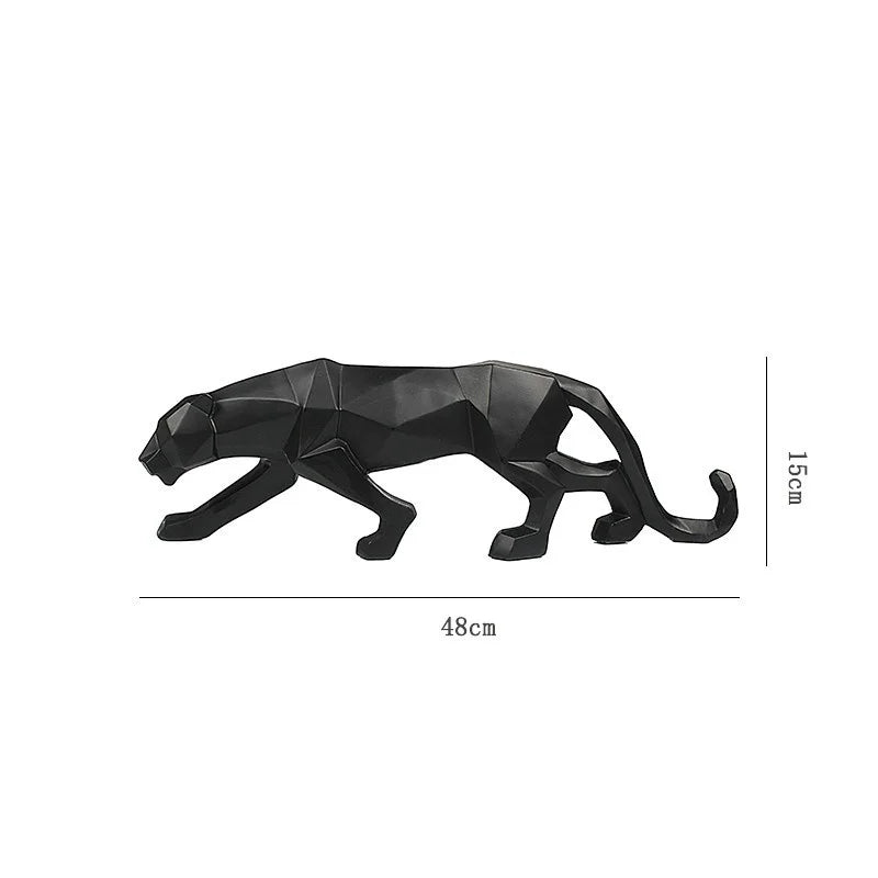 Escultura Decorativa Leopardo Geométrico em Resina - Decoração Moderna para Casa