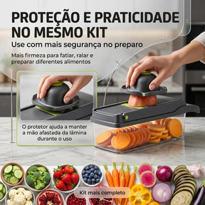 Cortador de Legumes Multifuncional 16 em 1 com Coletor