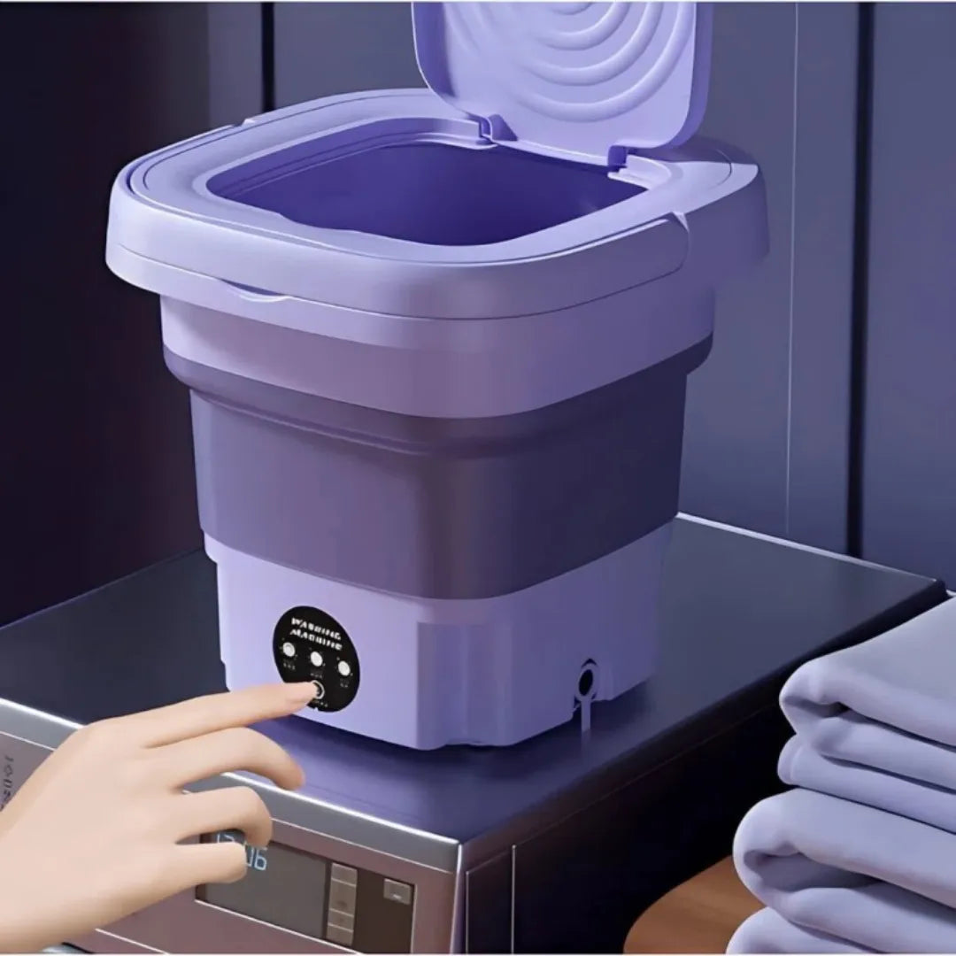 Mini Lavadora Portátil Elétrica 6,5L Dobrável com Motor Brushless - Para Roupas de Bebê e Viagens