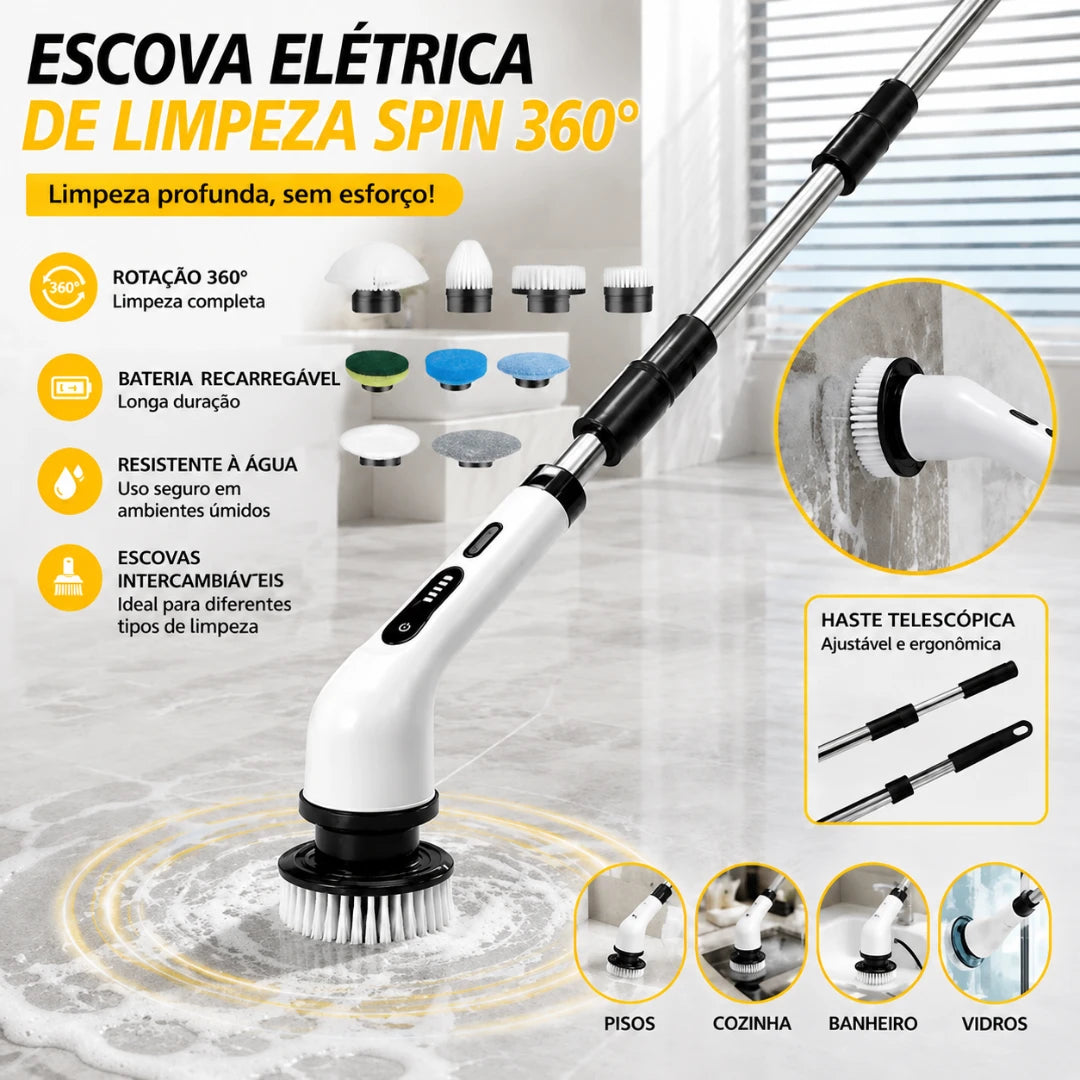 CleanPro™ - Escova Elétrica de Limpeza 7 em 1 Sem Fio Multiuso Prática Para Casa - Frete Grátis
