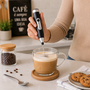 CremaMix™ | Mini Mixer Elétrico Recarregável para Cappuccino, Café e Shakes | Frete Grátis