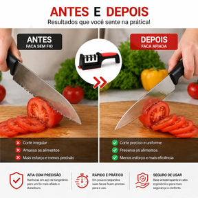 Afiadór de Facas Multifuncional Manual — 3/4 Estágios