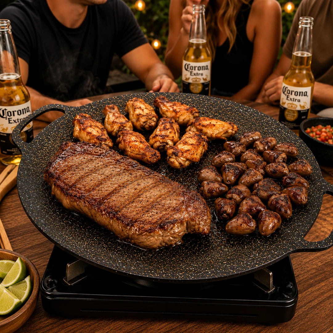Grill Chef™ - Revestimento Pedra Mineral Antiaderente - Frete Grátis