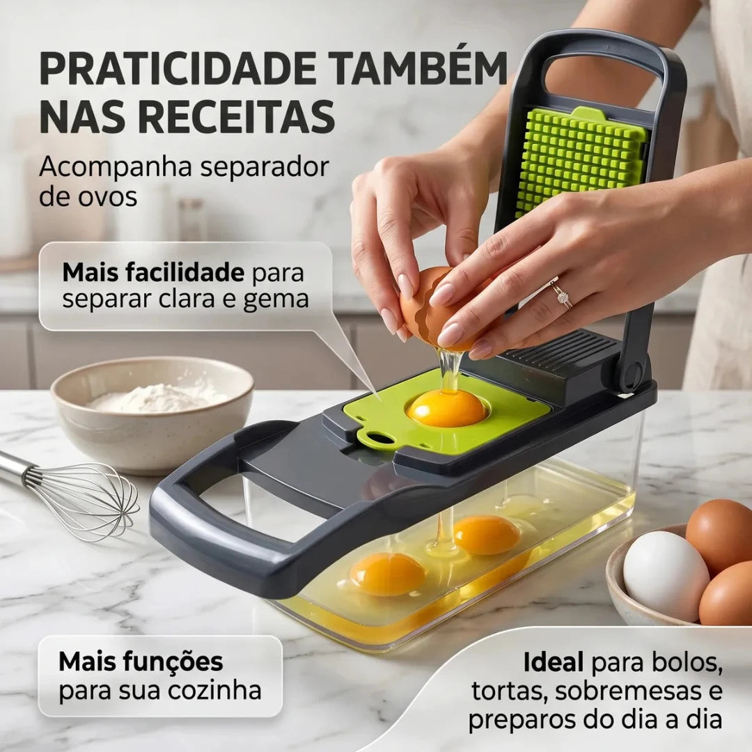 Cortador de Legumes Multifuncional 16 em 1 com Coletor