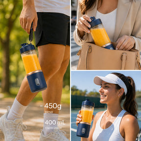 Liquidificador Portátil Elétrico com 6 Lâminas — Garrafa Multifuncional