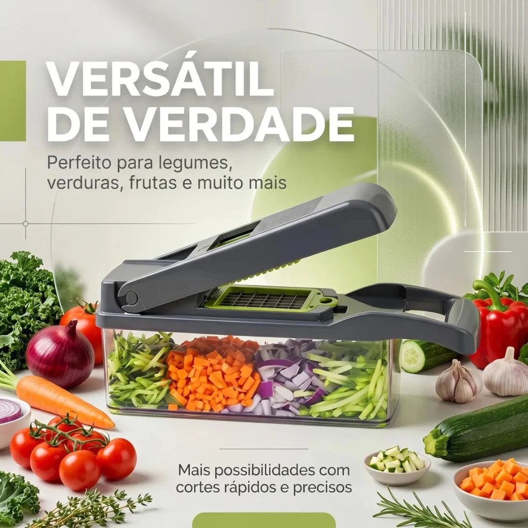 Cortador de Legumes Multifuncional 16 em 1 com Coletor