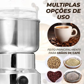 Dona Lili CoffeeGrind™ – Moedor Elétrico de Café e Especiarias em Aço Inox