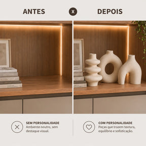 Conjunto de 03 Vasos Orgânicos Decorativos