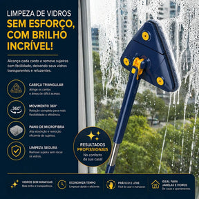 Esfregão de Limpeza Mop Mágico Giratório Triangular 360°