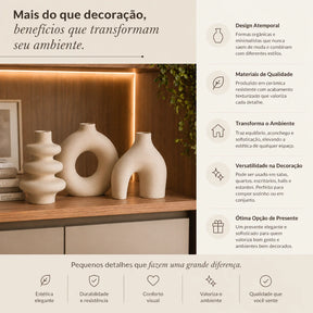 Conjunto de 03 Vasos Orgânicos Decorativos