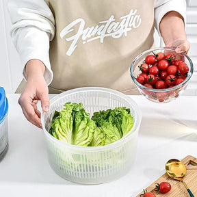 Vegetables Salad Spinner Lettuce Leaf Vegetable Dehydrator Greens Washer Dryer Drainer Crisper Strainer For Washing Drying Leafy