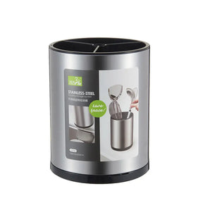 Organizador 3 em 1 para Pia - Dispenser de Detergente, Suporte de Esponja e Porta-Utensílios em Aço Inox