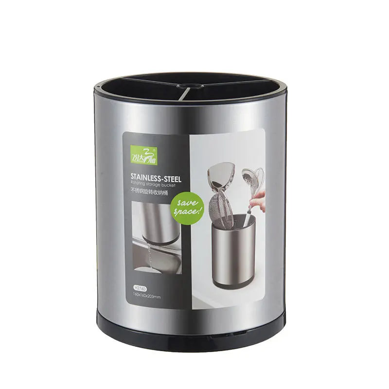 Organizador 3 em 1 para Pia - Dispenser de Detergente, Suporte de Esponja e Porta-Utensílios em Aço Inox