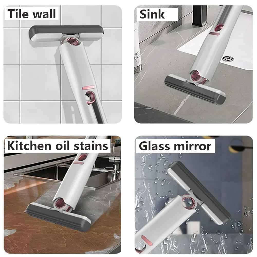 Mini Mop com Espremedor Automático - Kit para Limpeza de Cozinha, Banheiro e Carro