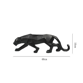 Escultura Decorativa Leopardo Geométrico em Resina - Decoração Moderna para Casa